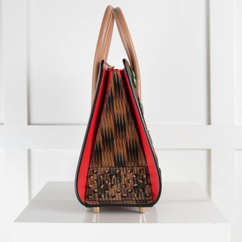 Christian Louboutin Brown Nubuck Paloma Patch Bag