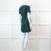 Mary Katrantzou Green and Black Jacquard Short Sleeve Mini Dress
