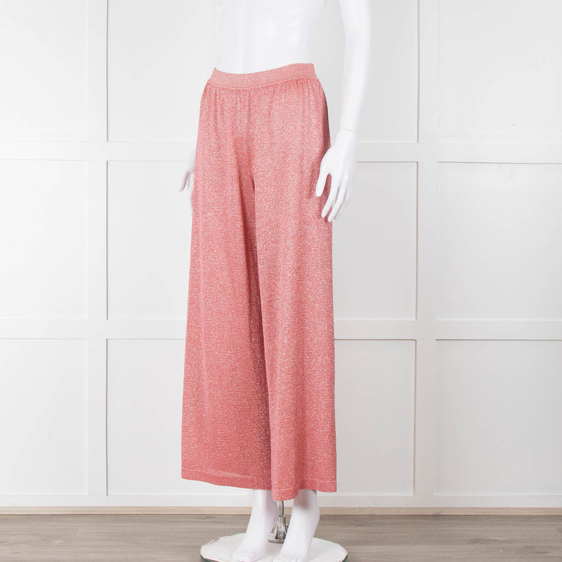 Missoni Coral Silver Lurex Wide Trousers