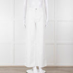 Shaft White High Waisted Wide Trousers