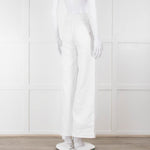 Shaft White High Waisted Wide Trousers