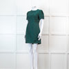 Mary Katrantzou Green and Black Jacquard Short Sleeve Mini Dress
