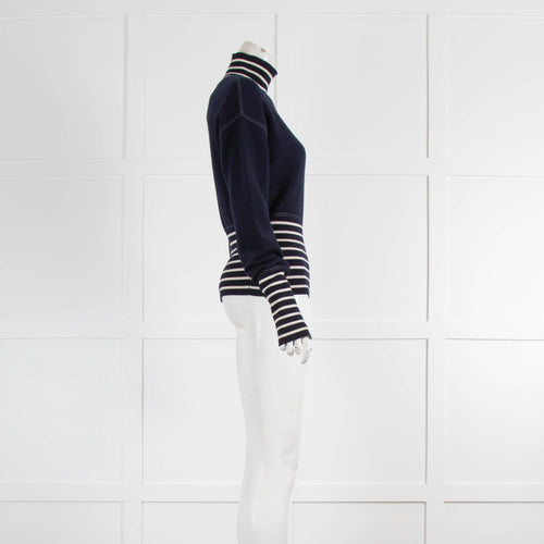 Chanel Planes Navy and White Stretch Cotton & Cashmere Knit Co-ord