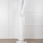 Shaft White High Waisted Wide Trousers