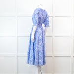 Pink City Prints Pale Blue Floral 3/4 Length Sleeve Dress