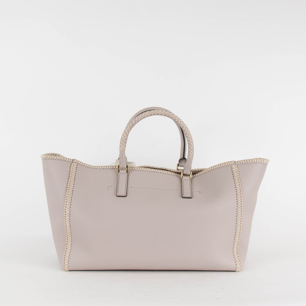 Anya Hindmarch Ebury Light Grey Leather Steam Bow Tote