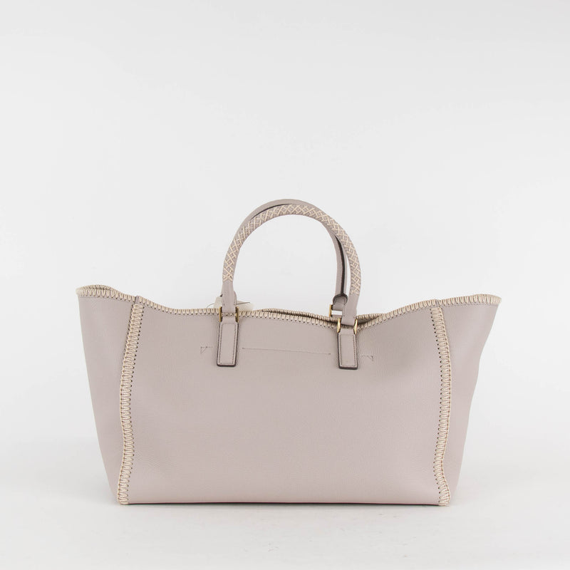 Anya Hindmarch Ebury Light Grey Leather Steam Bow Tote