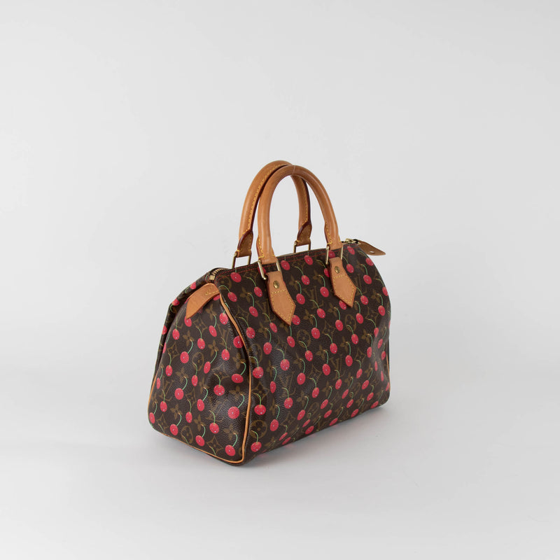 Louis Vuitton Brown Cherry Takashi Murakami Cerises Speedy Bag