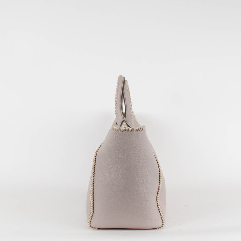 Anya Hindmarch Ebury Light Grey Leather Steam Bow Tote