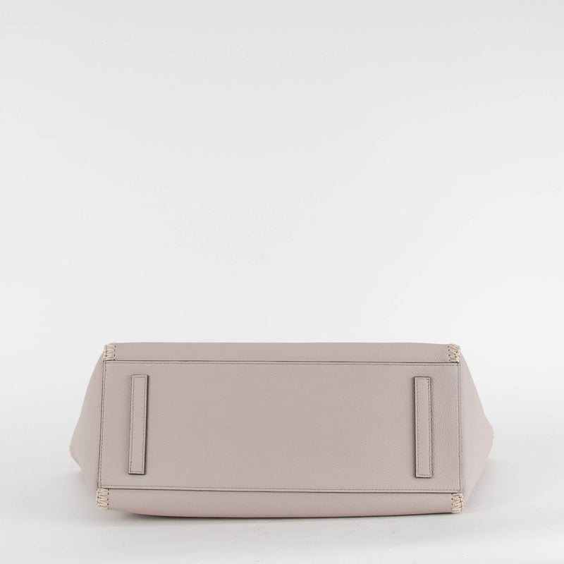 Anya Hindmarch Ebury Light Grey Leather Steam Bow Tote
