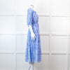 Pink City Prints Pale Blue Floral 3/4 Length Sleeve Dress