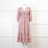 Pink City Prints Maria Dress in Pink Floral Block Print