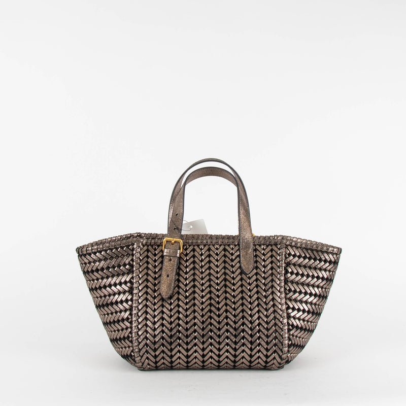 Anya Hinmarch Neeson Pewter Small leather Tote Bag