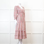 Pink City Prints Maria Dress in Pink Floral Block Print