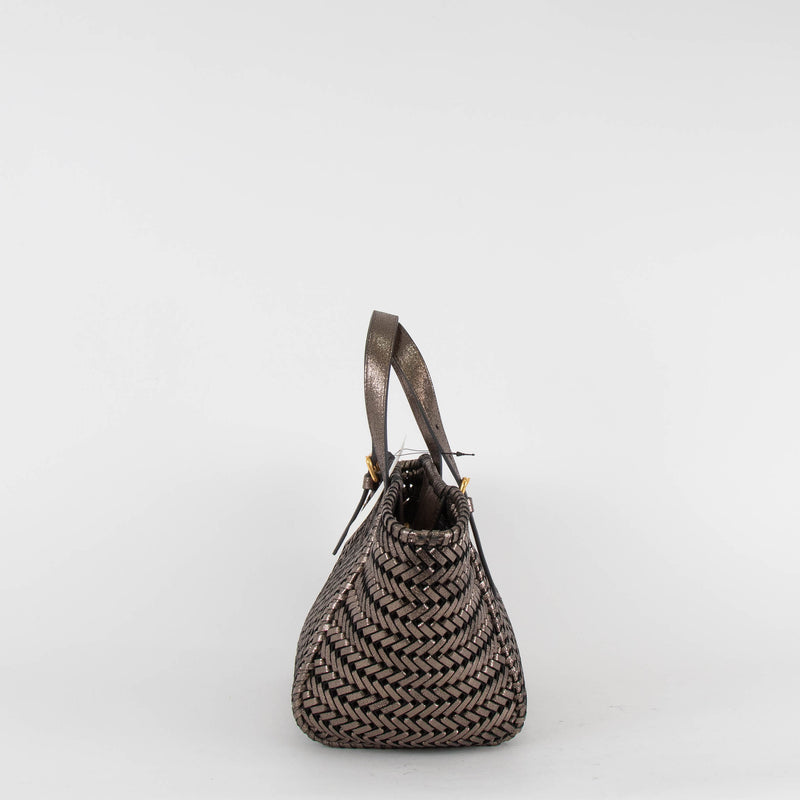 Anya Hinmarch Neeson Pewter Small leather Tote Bag