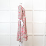 Pink City Prints Maria Dress in Pink Floral Block Print