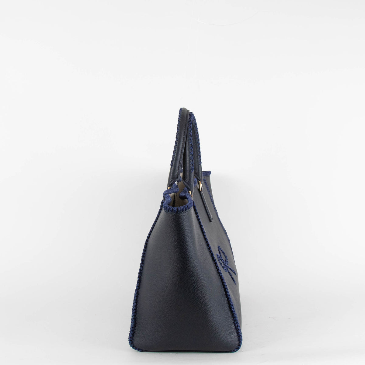 Anya Hindmarch Ebury Leather Navy Bow Tote