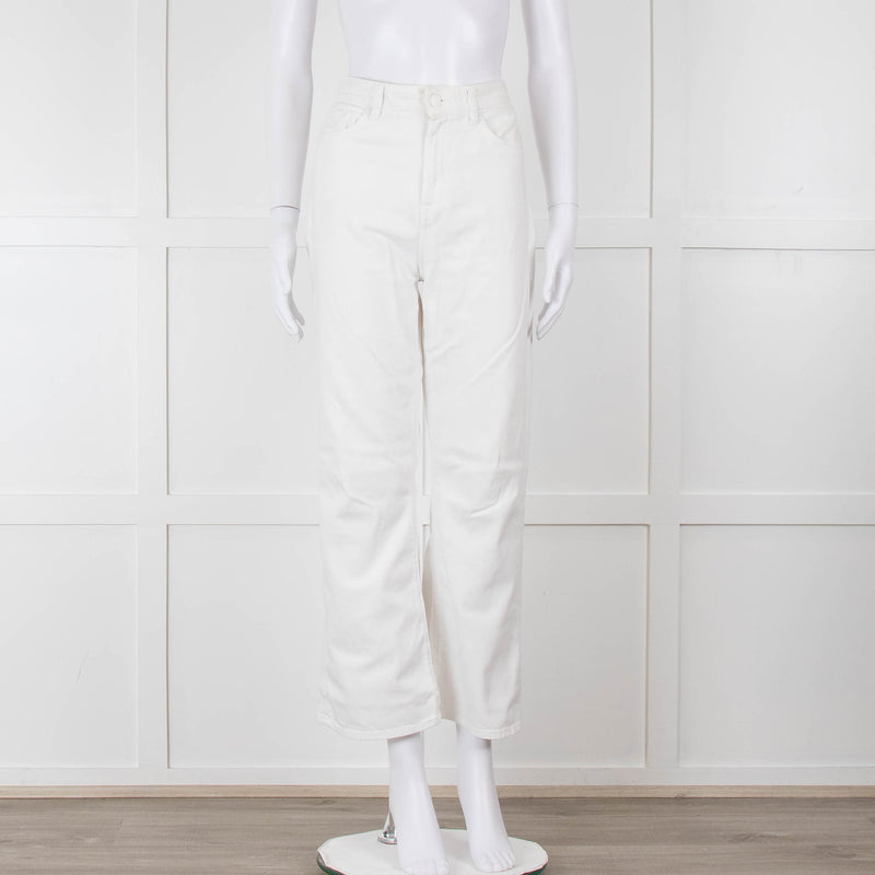 Seven For All Mankind White Straight Leg Jeans
