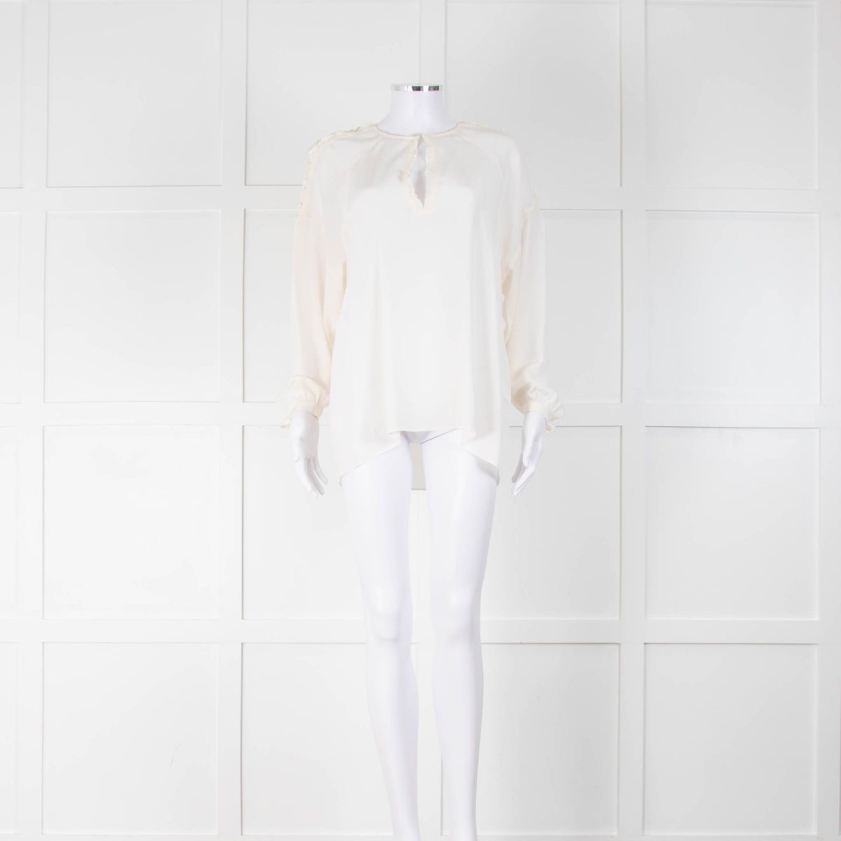 Dorothee Schumacher Cream Silk With Lattice Shoulder Blouse