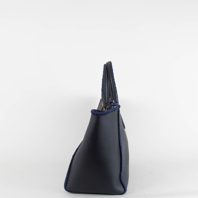 Anya Hindmarch Ebury Leather Navy Bow Tote