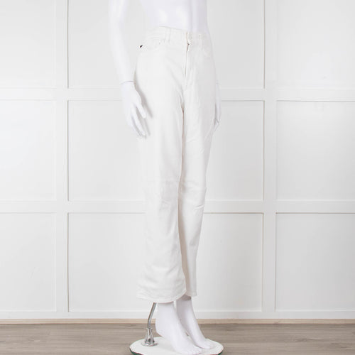 Seven For All Mankind White Straight Leg Jeans