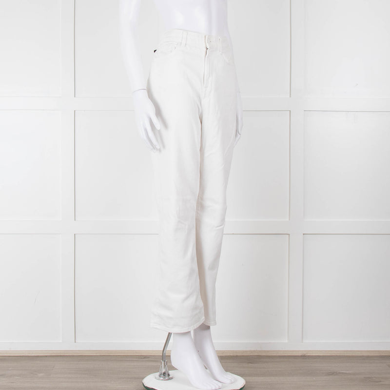 Seven For All Mankind White Straight Leg Jeans