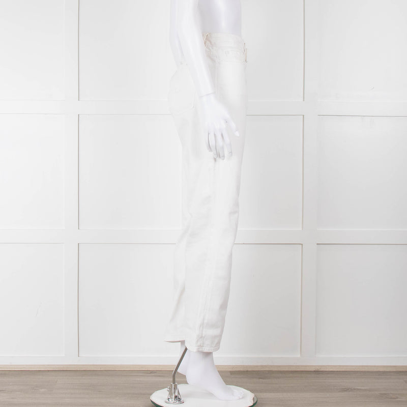 Seven For All Mankind White Straight Leg Jeans