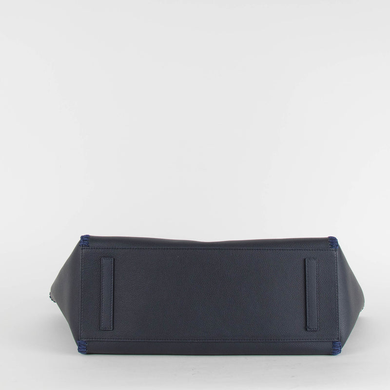 Anya Hindmarch Ebury Leather Navy Bow Tote