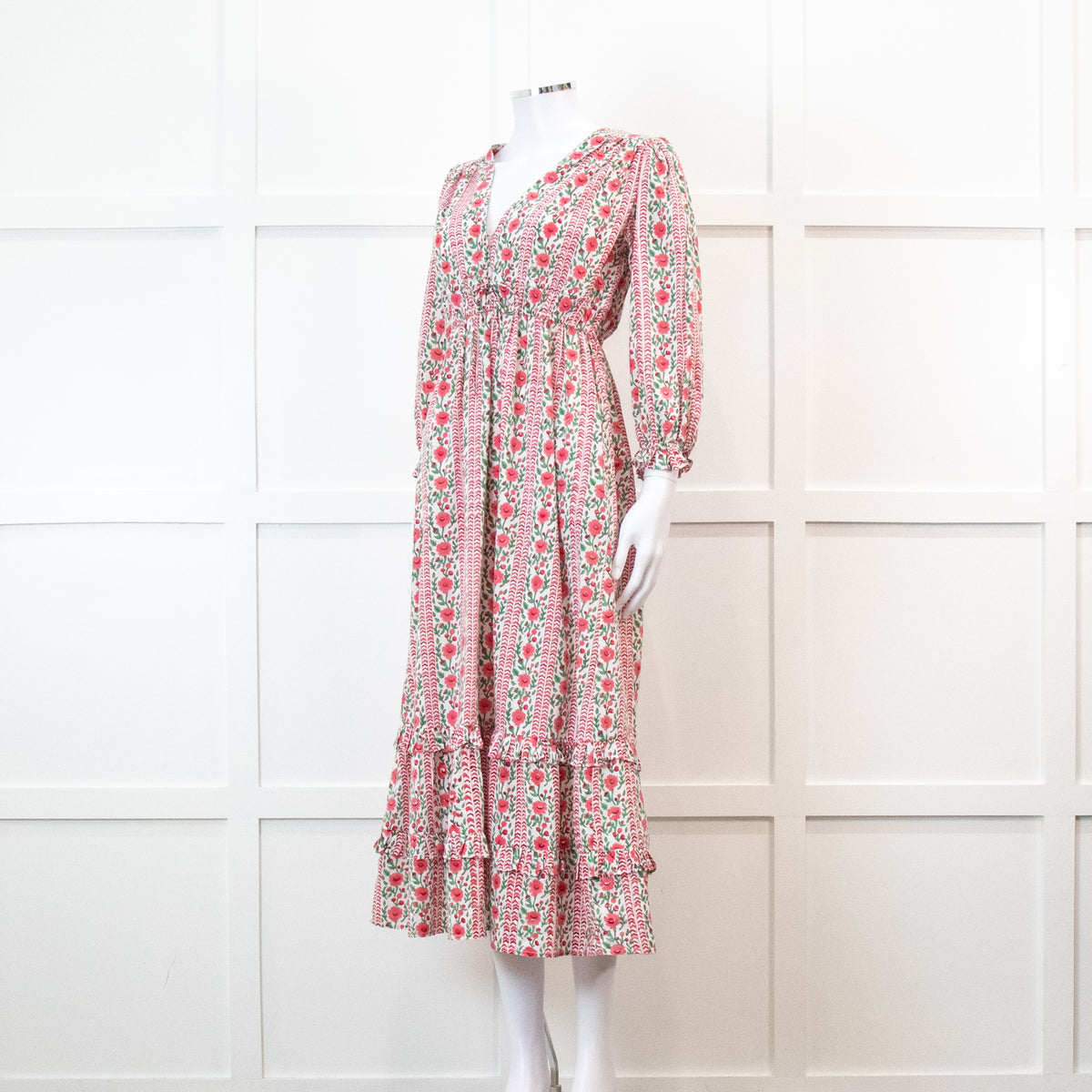 Pink City Prints Maria Dress in Pink Floral Block Print Phoenix Style Pink City Prints Maria Dress in Pink Floral Block Print Phoenix Style
