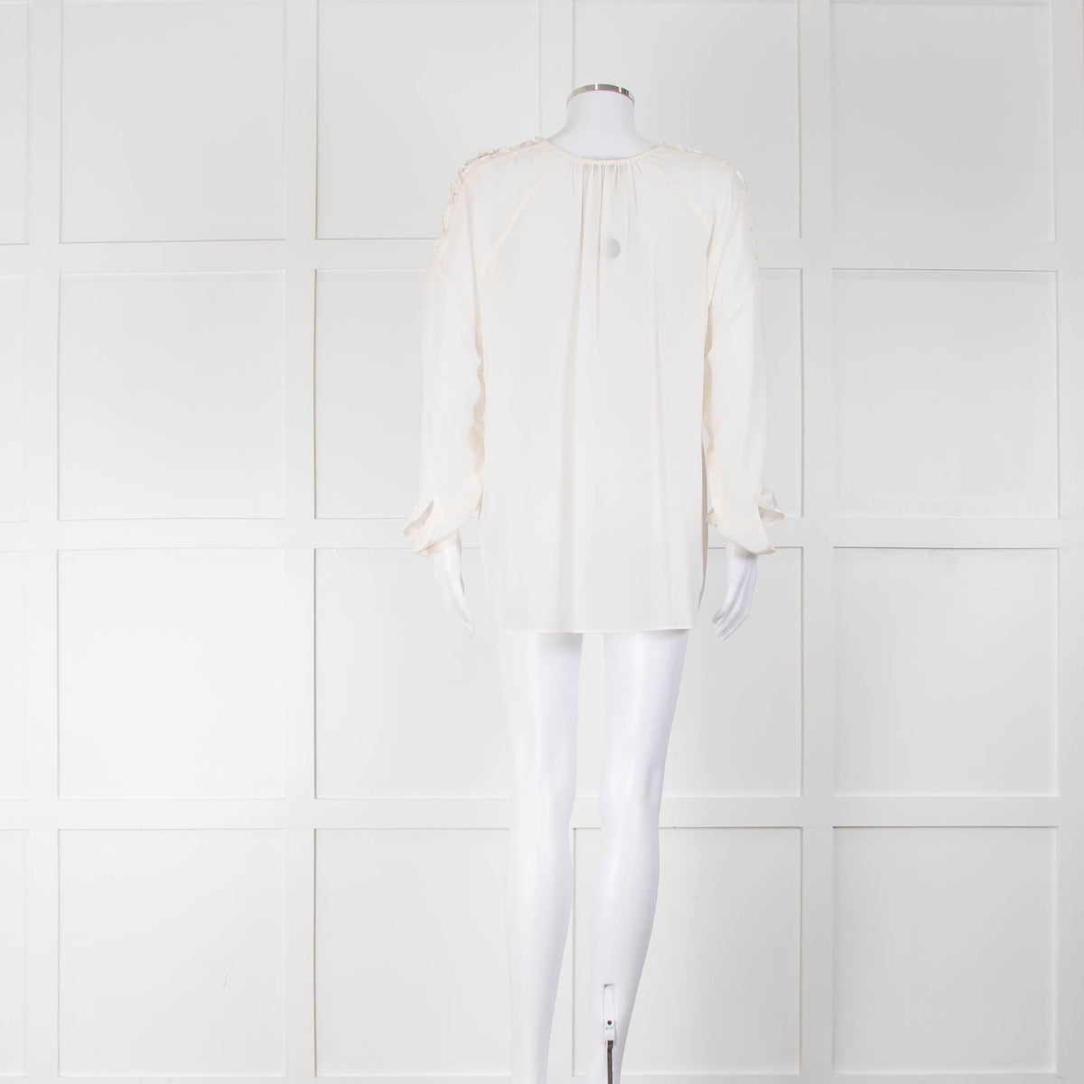 Dorothee Schumacher Cream Silk With Lattice Shoulder Blouse