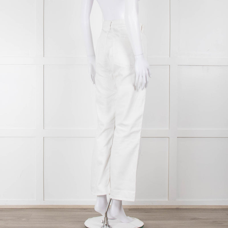 Seven For All Mankind White Straight Leg Jeans