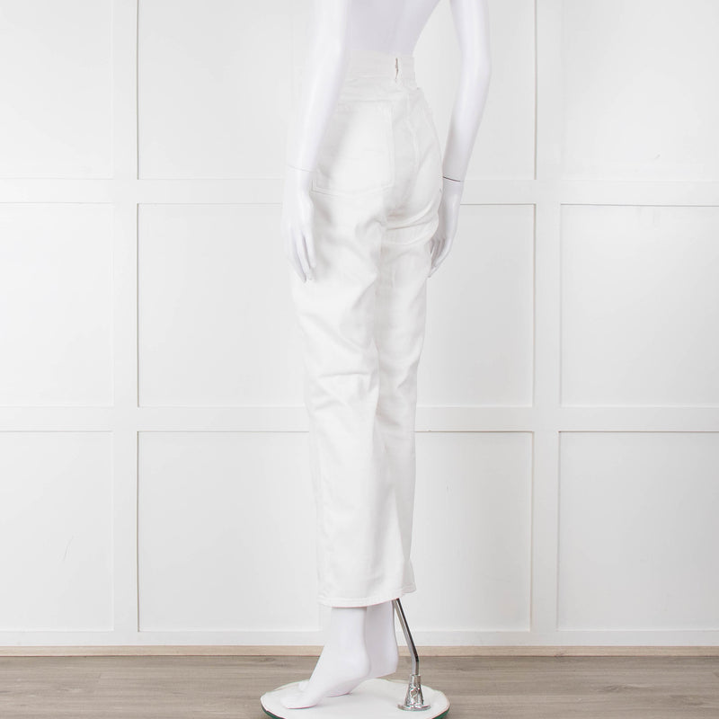 Seven For All Mankind White Straight Leg Jeans