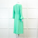 Me +Em Mint Green Fluid Crepe Elegant Midi Dress