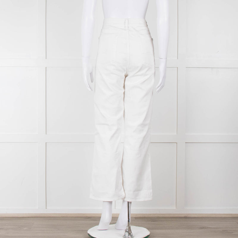 Seven For All Mankind White Straight Leg Jeans