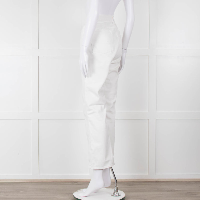 Seven For All Mankind White Straight Leg Jeans