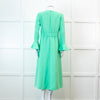 Me +Em Mint Green Fluid Crepe Elegant Midi Dress