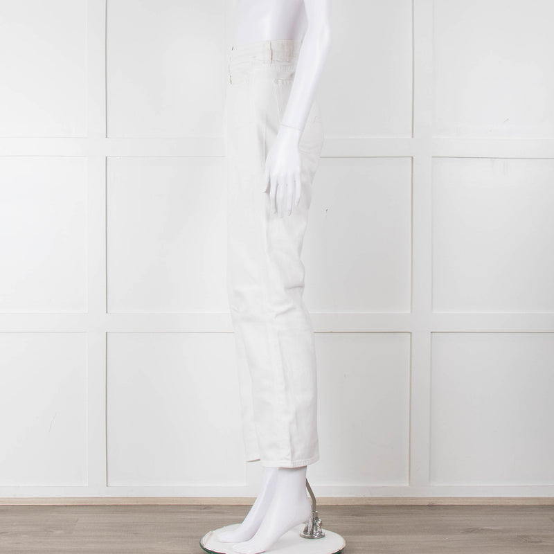 Seven For All Mankind White Straight Leg Jeans