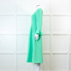 Me +Em Mint Green Fluid Crepe Elegant Midi Dress