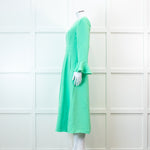 Me +Em Mint Green Fluid Crepe Elegant Midi Dress