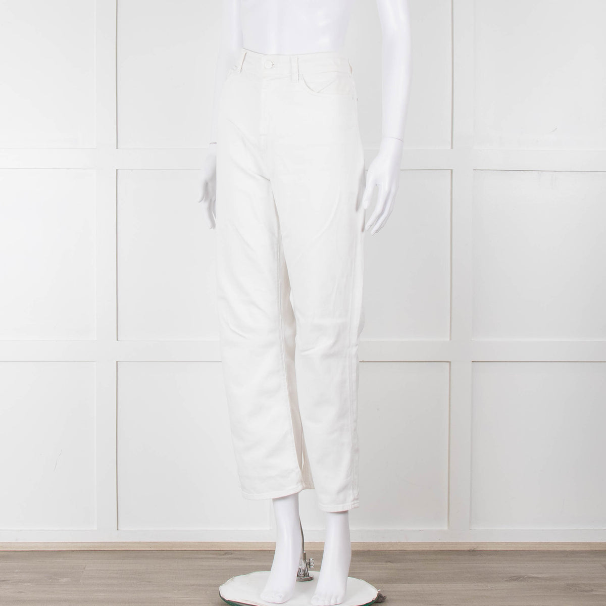 Seven For All Mankind White Straight Leg Jeans