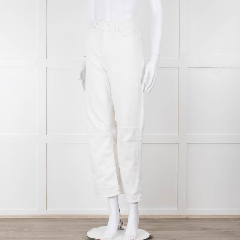 Seven For All Mankind White Straight Leg Jeans