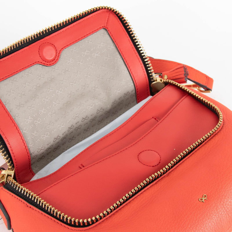 Anya Hindmarch Maxi Zip Vere Red Crossbody Handbag