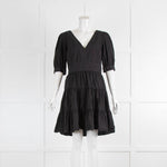 Michael Michael Kors Black Tiered Cotton Short Dress