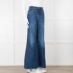 Me + Em Blue Denim Raw Edge Two Tone Jeans