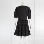 Michael Michael Kors Black Tiered Cotton Short Dress