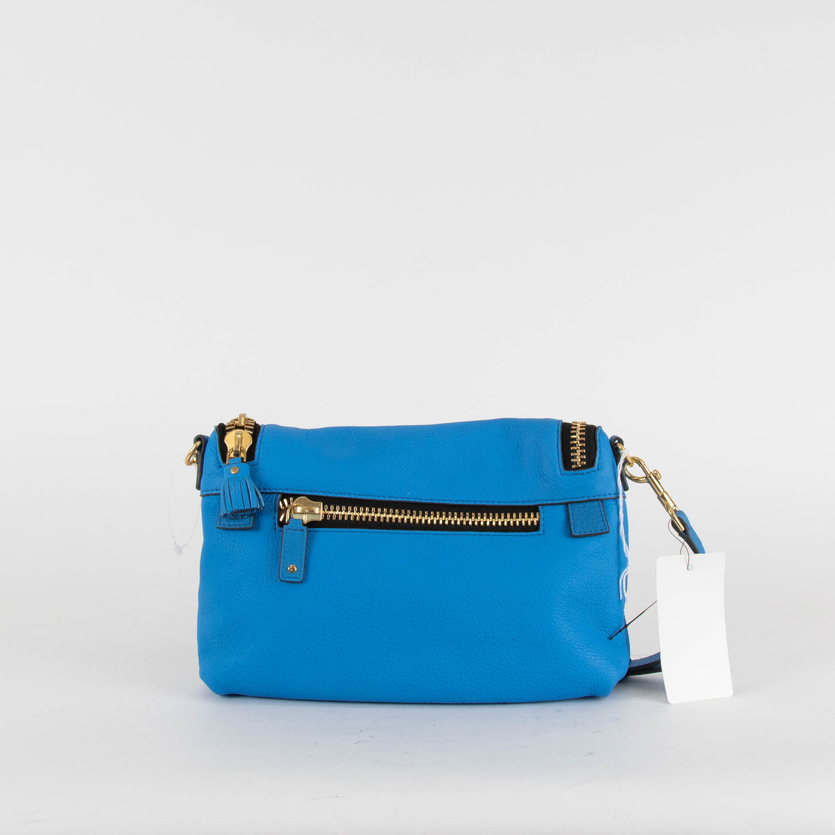 Anya Hindmarch Max Zip Vere Bali Blue Leather Crossbody