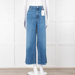Frame Blue Ribbed Hem Cropped Jeans