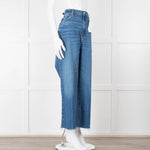 Frame Blue Ribbed Hem Cropped Jeans