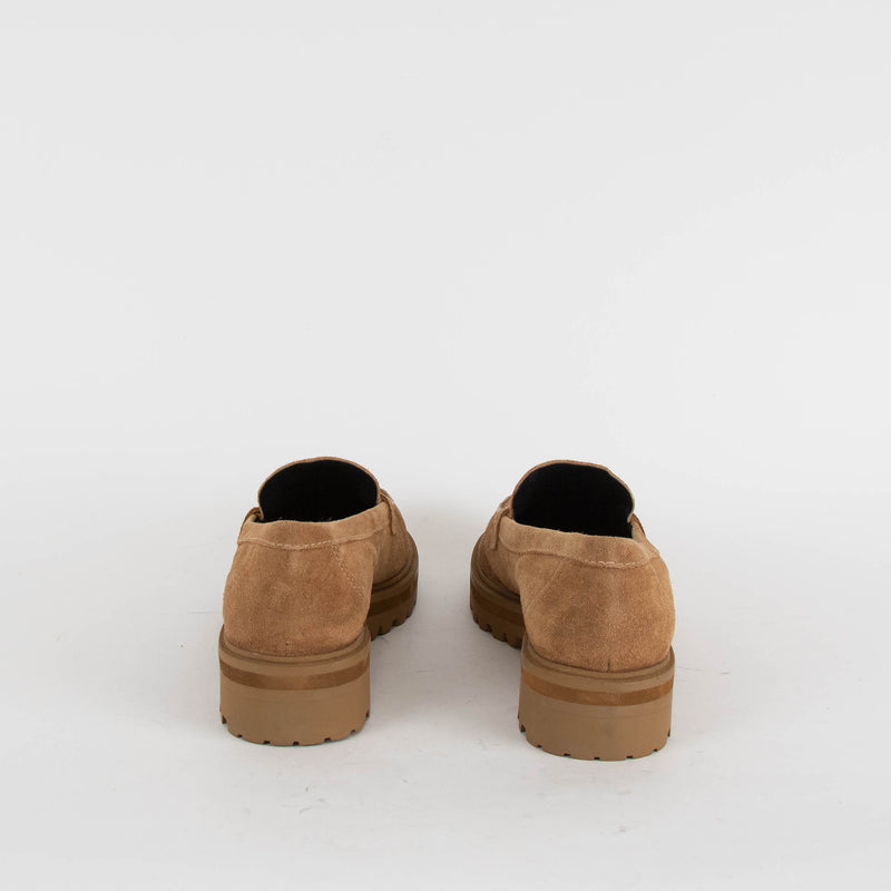 Reformation Camel Suede Agathea Chunky Loafer