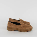 Reformation Camel Suede Agathea Chunky Loafer